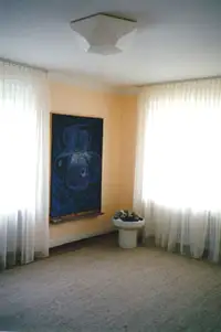 Iris Flower. Blackboard Drawing, 1990, view of the corner of the room with the blackboard