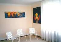 Paintings in the apartment, 1991: "Light over the City" and "Levels of the Logos".