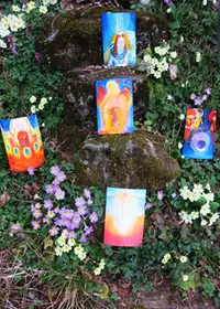 Photos of paintings in the garden, 15 March 2014