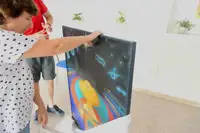 Unpacking the paintings at their new home near Murcia, Southern Spain, May 2024