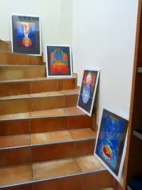 Staircase exposition at a seminar in Hude, Germany, 21 March 2015