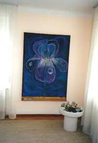 Iris Flower. Blackboard Drawing, 1990, view of the blackboard.