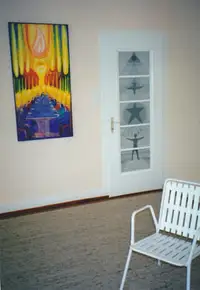 View of the Door Decoration, together with the painting The Conference in the apartment, 1991.