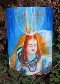 Photo of a painting in the garden, 15 March 2014