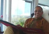 Master Kumar viewing the Images of Synthesis, Switzerland March 2012. He always very much supported the image work.